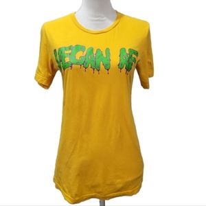 Watercourse Yellow Vegan AF Graphic Print T-Shirt Size Small
